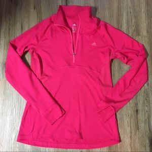 Adidas bright pink 1/4 zip climalite size M